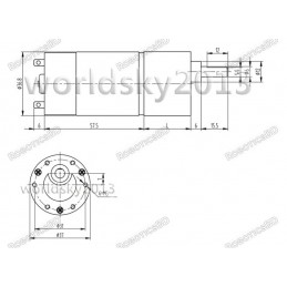 12V High Torque Turbo Worm Gear DC Motor with Metal Gearbox 54 RPM-45KG.CM Torque