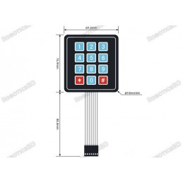 3×4 flexible keypad