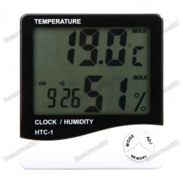 HTC-1 Hygrometer Digital Temperature & Humidity Meter + Clock