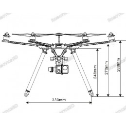 S550 Hexcopter Frame Kit With Integrated PCB 550mm (Black)