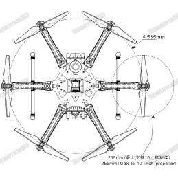 S550 Hexcopter Frame Kit With Integrated PCB 550mm (Black)