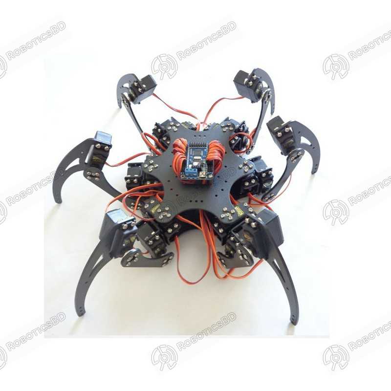 18 DOF Aluminium Metal Hexapod Robot Spider Six Foot/Feet Robotic Frame/Chassis Kit