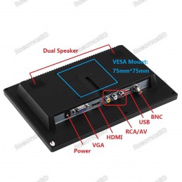 10.1" Inch TFT Monitor HD 1024x600 Portable Color Display Screen