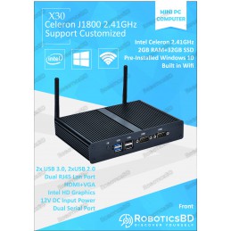 J1800 Windows 10 Pro Mini PC 2GB RAM + 32GB SSD