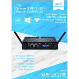 J1800 Windows 10 Pro Mini PC 2GB RAM + 32GB SSD