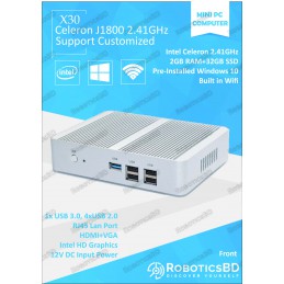 J1800 Windows 10 Pro Mini PC 2GB RAM + 32GB SSD (V2)