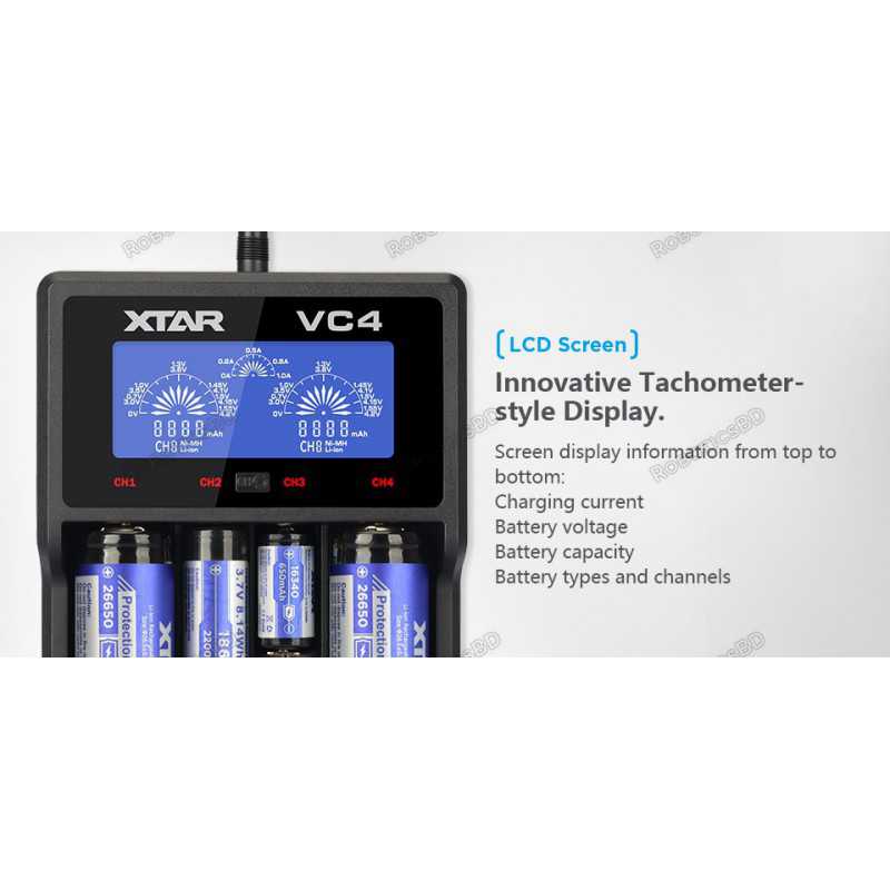 XTAR VC4 Charger for Lithium-ion and Ni-MH Batteries