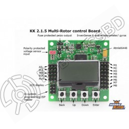 KK2.1.5 Multi-rotor LCD Flight Control Board With 6050MPU And Atmel 644PA