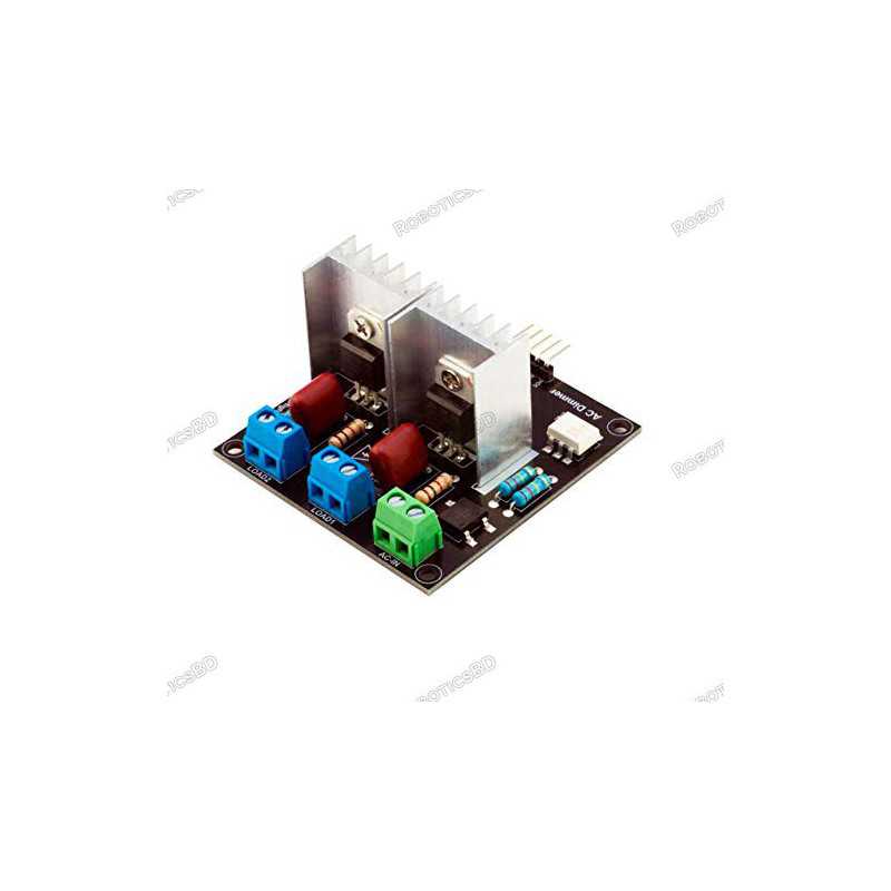 AC Light Dimmer Module, 2 Channel, 3.3V/5V logic, AC 50/60hz, 220V/110V Robotics Bangladesh AC Light Dimmer Module, 2 Channel, 3.3V/5V logic, AC 50/60hz, 220V/110V Robotics Bangladesh
