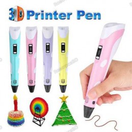3D Pen 2nd Generation LED Display Screen with (6 Color Filament 50g) Robotics Bangladesh