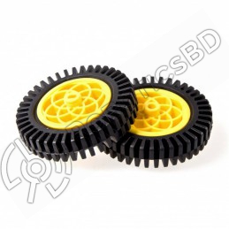 Yellow Motor & Servo Wheel with Thick Rubber Tire