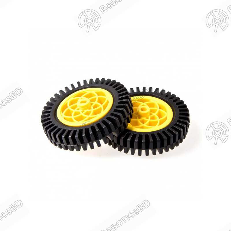 Yellow Motor & Servo Wheel with Thick Rubber Tire